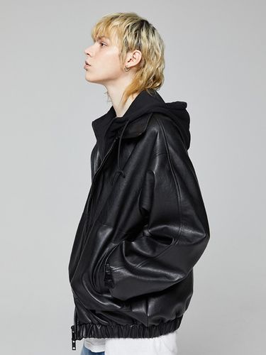 Vegan Leather Hoodie Jumper _ - V2 - Modalova