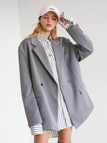 Double-breasted Oversized Blazer_Grey - AVANDRESS - Modalova