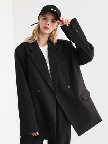 Double-breasted Oversized Blazer_Black - AVANDRESS - Modalova