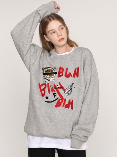 Blah Blah Smile Sweatshirt _ Grey - GRAVER - Modalova