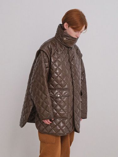 Detachable Sleeves Quilted Jacket_Brown - Trunk Project - Modalova