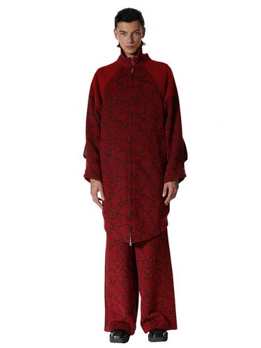 Jacquard Raglan Zipped Coat _ Red - LABELESS - Modalova