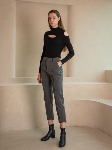 WED Belted Straight Trousers (Gray) - We’Dee - Modalova