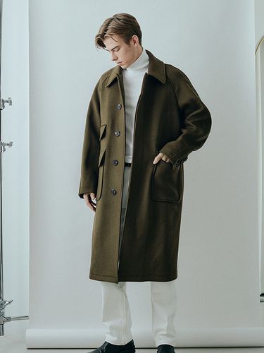 Wool Balmacaan Overfit Coat - LeftSeoul - Modalova