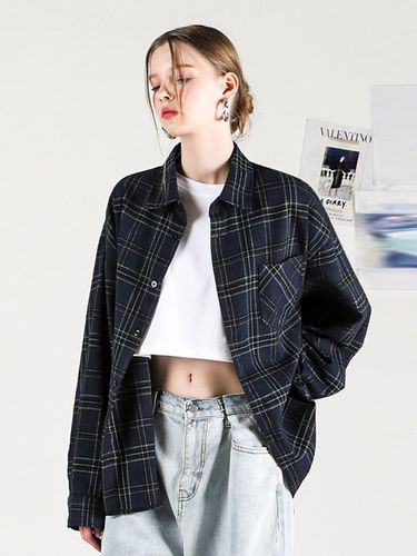 Nana Oversized Checkered Shirt_Blue - AVANDRESS - Modalova