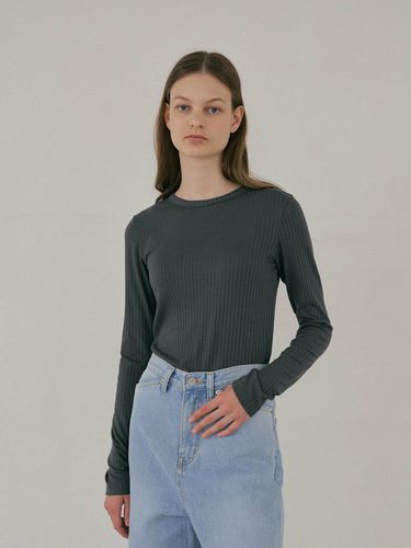 Wool Ribbed T-shirt_Dark Gray - octette - Modalova