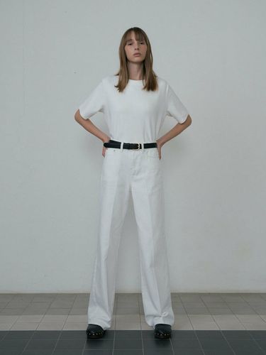 Cream Denim Pants_White - octette - Modalova