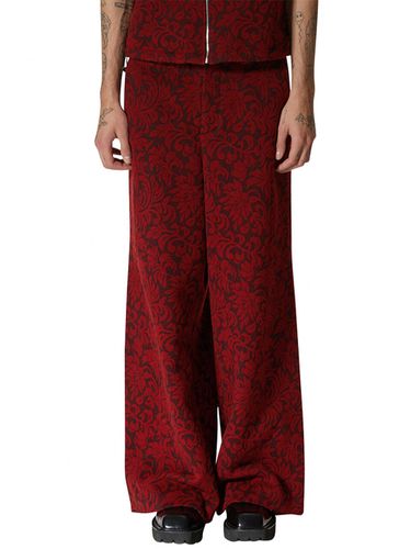 Jacquard Slit Trousers _ Red - LABELESS - Modalova