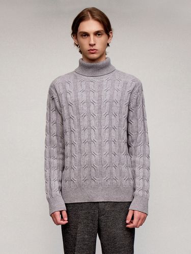 Turtleneck Fisherman Sweater Grey - SOLEW - Modalova