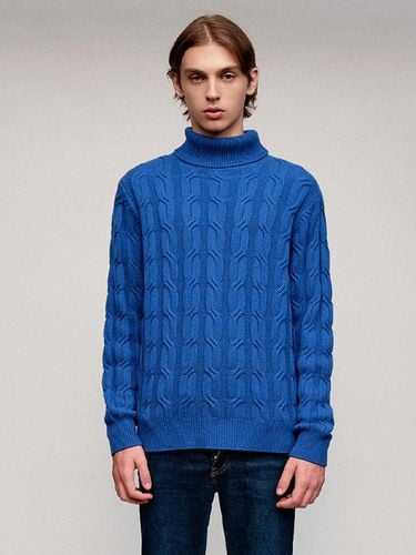 Turtleneck Fisherman Sweater Blue - SOLEW - Modalova