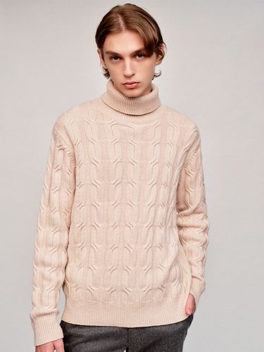 Turtleneck Fisherman Sweater Beige - SOLEW - Modalova