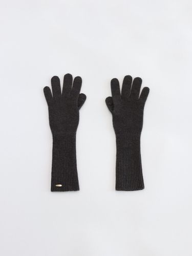 Wool Knit Glove _ Melange Brown - H8 - Modalova