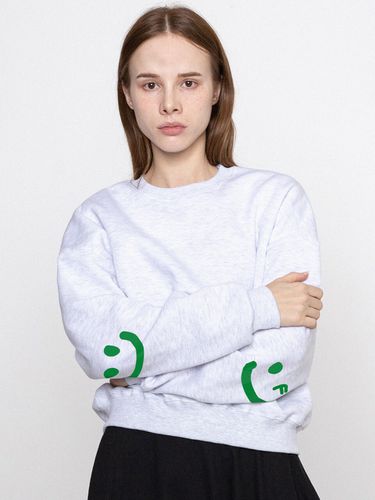 Elbow Drawing Smile Crop Sweatshirts _ White - GRAVER - Modalova