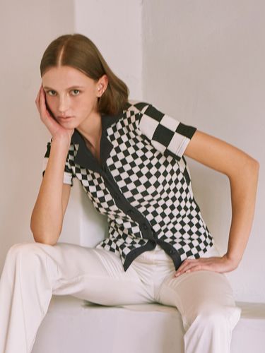 Checkerboard Collar T-shirt - FABER FINGER - Modalova