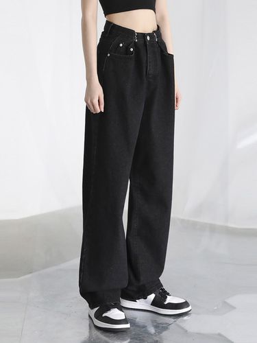 Buckle Wide Denim Pants_Black - AVANDRESS - Modalova