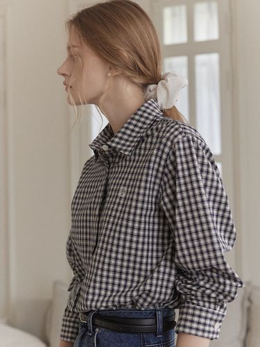 French Check Shirt (Navy) - NONLOCAL - Modalova