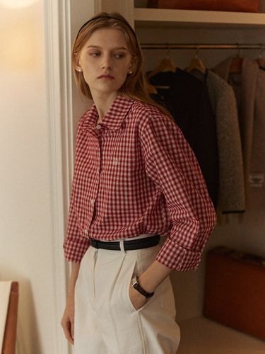 French Check Shirt (Red) - NONLOCAL - Modalova