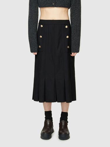 Pleated Long Skirt_Black - LOW CLASSIC - Modalova