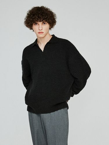 Collar V-Neck Knit _ Black - THE KNIT COMPANY - Modalova