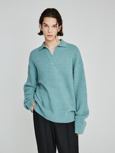 Collar V-Neck Knit _ Mint - THE KNIT COMPANY - Modalova