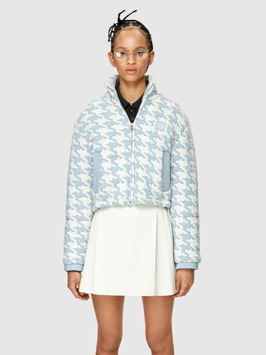 Houndstooth Knit Jacket_Light Blue - LOW CLASSIC - Modalova