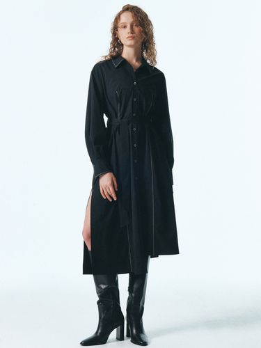 Wrinkle-Free Stitch Point Long Dress_Black - CITYBREEZE - Modalova