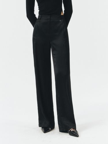 Silky Wide-leg Slacks - Black - ARTID - Modalova