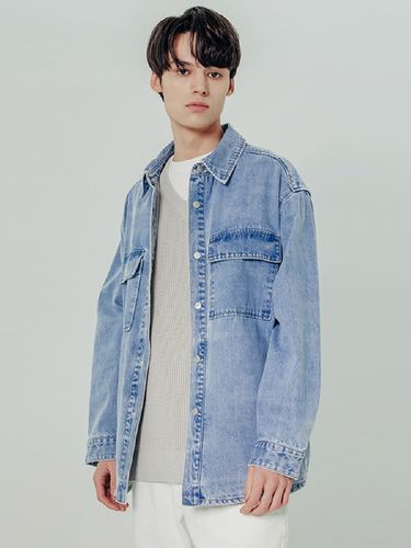 Two Pocket Denim Shirtket_Light Indigo - ADHOC - Modalova