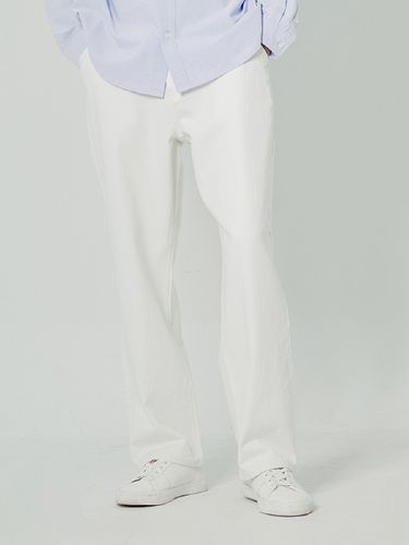 Cotton Twill Wide Fit Pants_Off White - ADHOC - Modalova