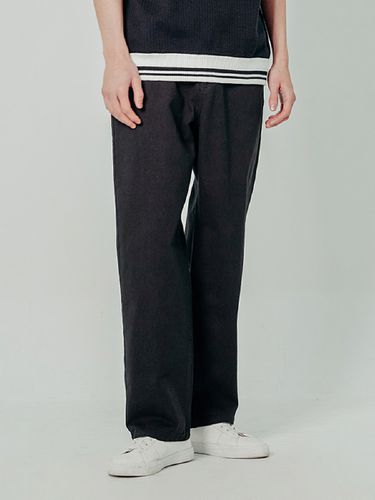 Cotton Twill Wide Fit Pants_Black - ADHOC - Modalova