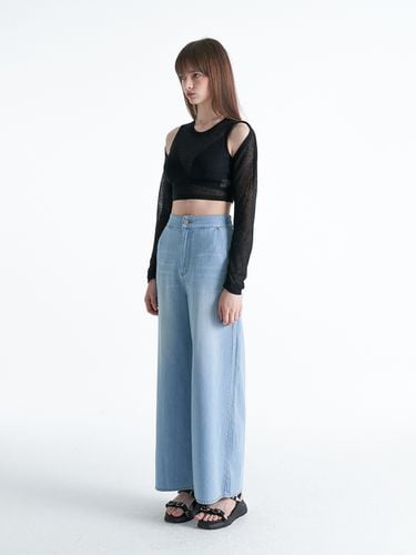 Soft Banded Wide Denim Pants_Light Blue - ellonarc - Modalova