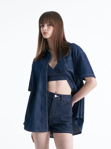 Nonfade Boxy Shirt_Dark Blue - ellonarc - Modalova