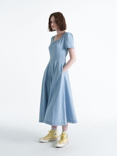 Soft Slit Line Dress_Light Blue - ellonarc - Modalova