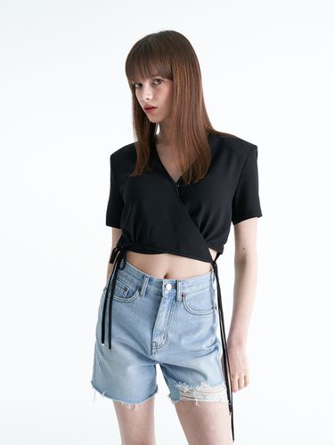 Wrap Pad Blouse_Black - ellonarc - Modalova