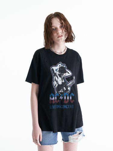 Rock Vintage Half T-shirt_Black - ellonarc - Modalova