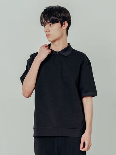 Collar Short Sleeves T-Shirt_Black - ADHOC - Modalova