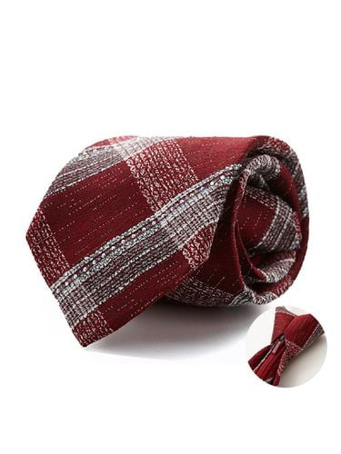 Gemstone Point Plaid Zipper Necktie - STCO - Modalova