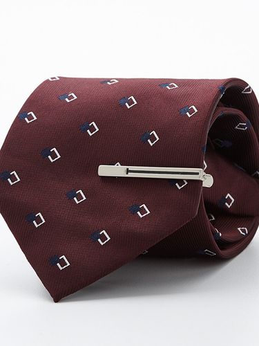 Classic Geometric Pattern Zipper Necktie - STCO - Modalova