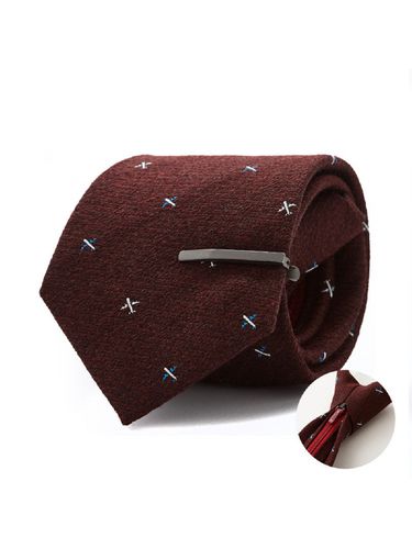 Airplane Pattern Zipper Necktie - STCO - Modalova