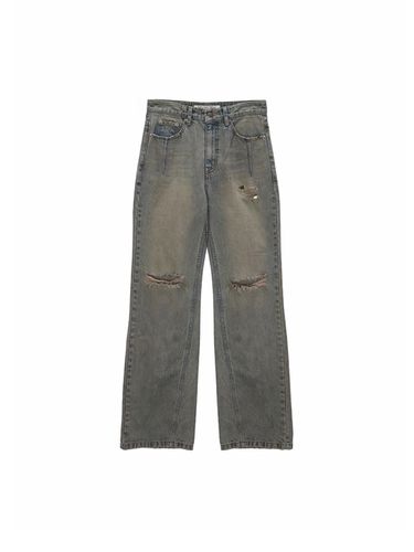 Stud Point Washed Denim Pants_Blue - Matin Kim - Modalova