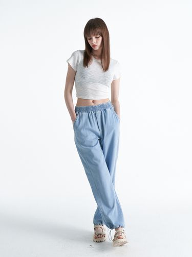 Soft Jogger Denim Pants_Light Blue - ellonarc - Modalova