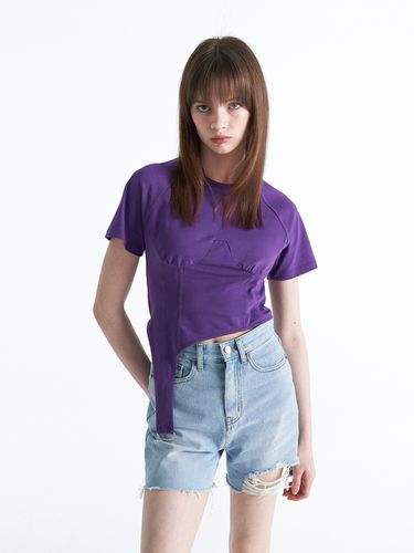 Bustier Asymmetric Half T-shirt_Purple - ellonarc - Modalova