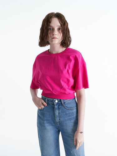 Basic Tucked Half T-shirt_Pink - ellonarc - Modalova