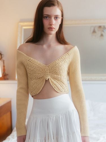 Hand Butterfly Crop Wool Knit - THETIS - Modalova