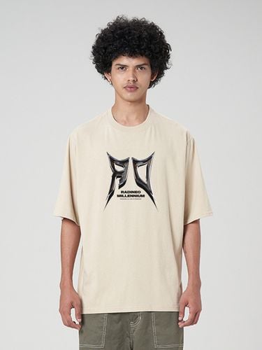 S Sharp Chrome Logo T-shirt_Beige - RADINEO - Modalova