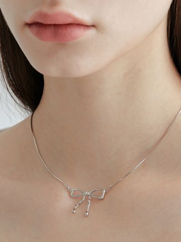 Silver] Flow Ribbon Necklace - OVT-U - Modalova