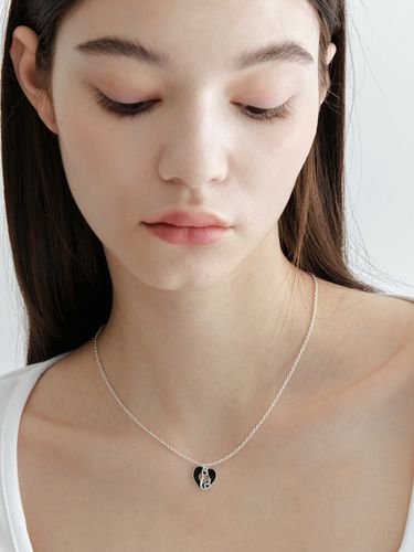 Silver] Love U Heart Necklace - OVT-U - Modalova