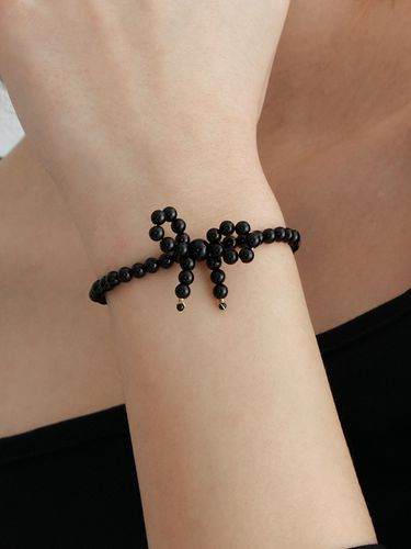 Silver] Onyx Ribbon Bracelet - OVT-U - Modalova