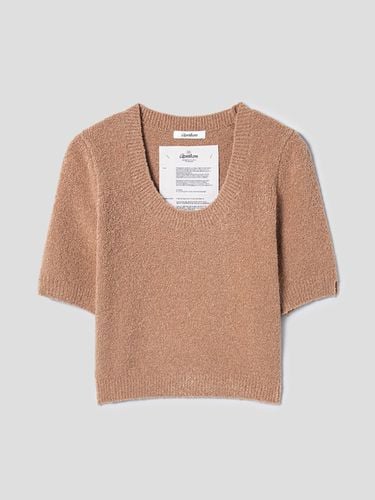 U Neck Knit Top_Beige - The Aperture - Modalova