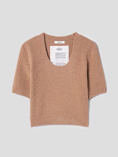 U Neck Knit Top_Beige - The Aperture - Modalova